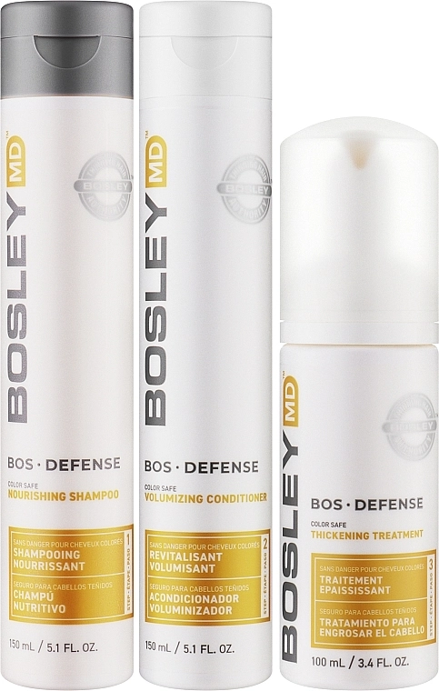 Bosley Набір для попередження стоншення волосся Bos Defense Kit (shm/150ml + cond/150 + treatm/100ml) - фото N2