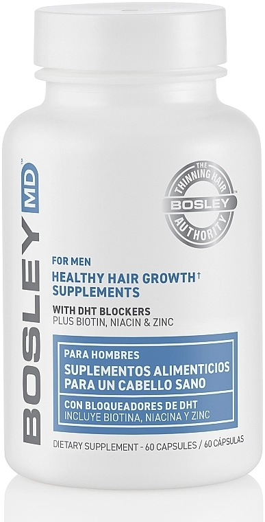 Bosley Дієтична добавка для росту здорового волосся у чоловіків Healthy Hair - фото N1