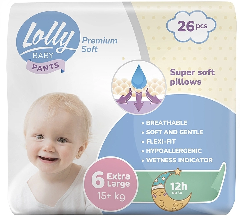 Lolly Підгузки-трусики Premium Soft Extra Large 6, 15+ кг, 26 шт. - фото N1