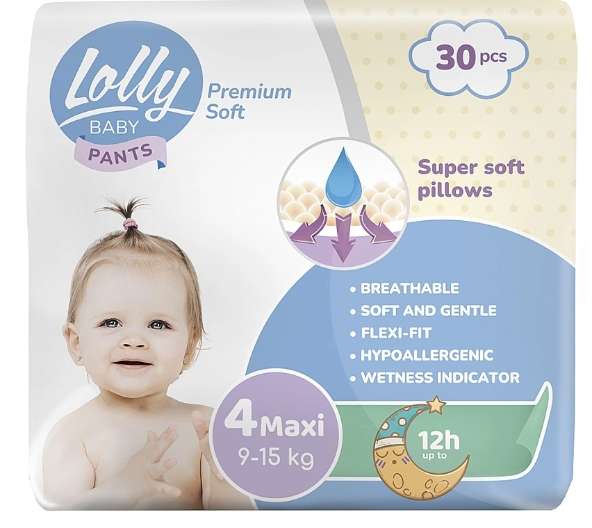 Lolly Підгузки-трусики Premium Soft Maxi 4, 9-15 кг, 30 шт. - фото N1