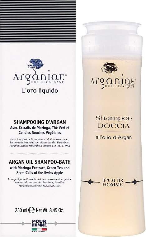 Arganiae Шампунь-гель для чоловіків For Men Shampoo Doccia - фото N2