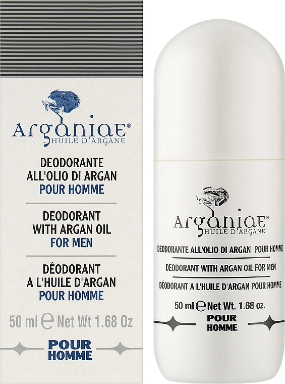 Arganiae Роликовый дезодорант с аргановым маслом, мужской Deodorant Roll-on With Argan Oil For Men - фото N2