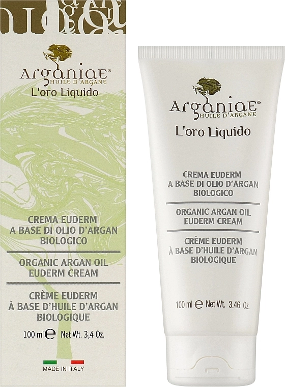 Arganiae Живильний зволожувальний крем для масажу Huile D'Abgane Organic Argan Oil Euderm Cream - фото N2