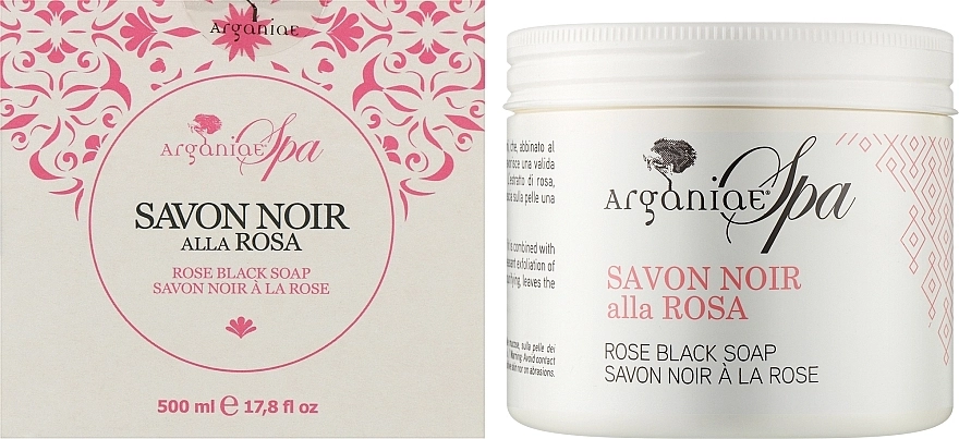 Arganiae Натуральне чорне оливкове мило "Роза" Spa Savon Noir Rose - фото N4