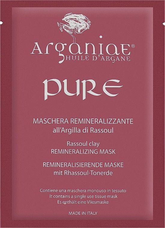 Arganiae Нормалізуюча тканинна маска для обличчя з глиною Huile D'Argane Pure - фото N1