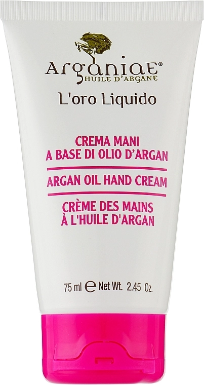 Arganiae Пом'якшувальний заспокійливий крем для рук з аргановою олією Argan Oil Hand Cream - фото N1