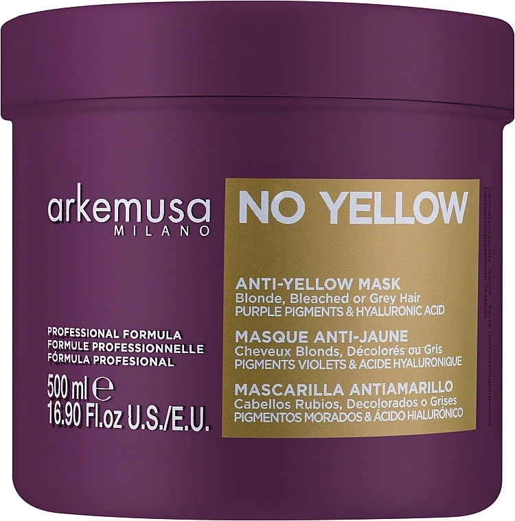 Arkemusa Маска против желтизны для блонда, осветленных и седых волос No Yellow Mask - фото N1