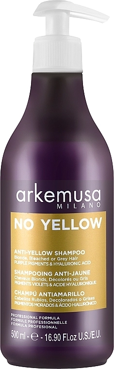 Arkemusa Шампунь проти жовтизни для блонда, освітленого та сивого волосся No Yellow Shampoo - фото N1