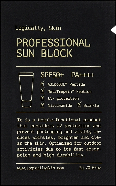 Logically, Skin Солнцезащитный крем Professional Sun Block SPF50+/ PA++++ (пробник) - фото N1