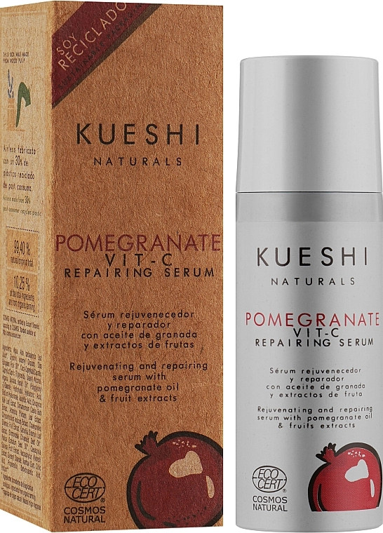 Kueshi Восстанавливающая сыворотка для лица с экстрактом граната и витамином C Naturals Pomegranate Vit-C Repairing Serum - фото N2