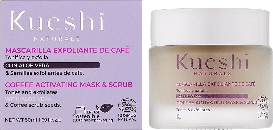 Kueshi Маска-скраб для обличчя активована кавова Naturals Coffee Activating Mask & Scrub - фото N2