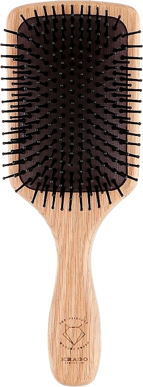 Krago Расческа для волос из натурального дуба с массажными наконечниками Eco Wooden Brush - фото N1