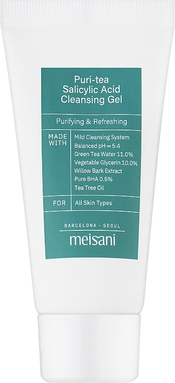 Meisani Очищающий гель для лица Puri-Tea Salicylic Acid Cleansing Gel (мини) - фото N1