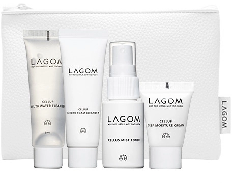 Lagom Набор Travel Kit (gel/30ml + foam/30ml + toner/20ml + cream/10ml + bag) - фото N1