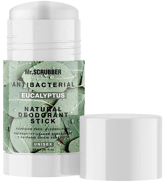 Mr.Scrubber Антибактеріальний дезодорант з ефірною олією евкаліпта "Antibacterial Eucalyptus" Natural Deodorant Stick - фото N1