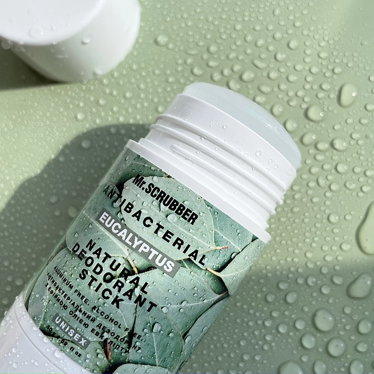 Mr.Scrubber Антибактеріальний дезодорант з ефірною олією евкаліпта "Antibacterial Eucalyptus" Natural Deodorant Stick - фото N2