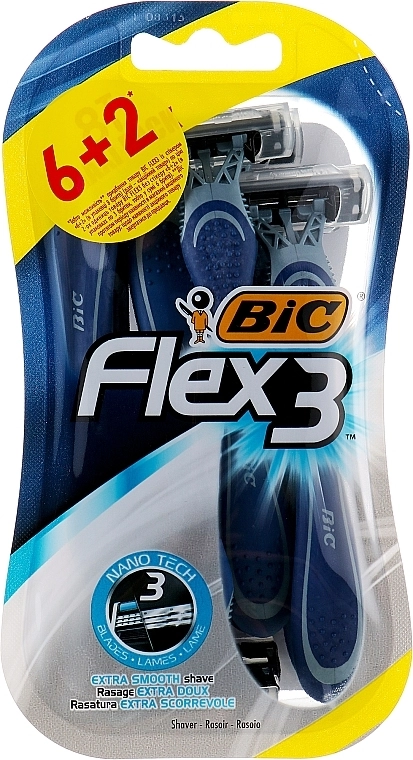 BIC Мужской станок "Flex 3", 8шт Flex 3 - фото N1