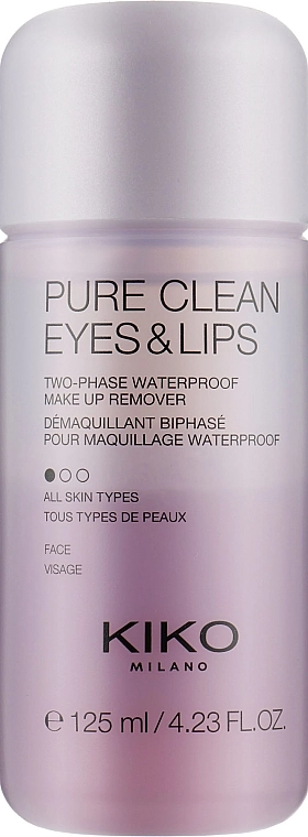 Kiko Milano Pure Clean Eyes & Lips Двофазна рідина для зняття макіяжу з очей і губ - фото N1