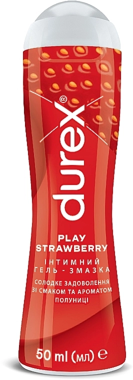 Durex Інтимний гель-змазка зі смаком та ароматом полуниці (лубрикант) Play Saucy Strawberry - фото N1