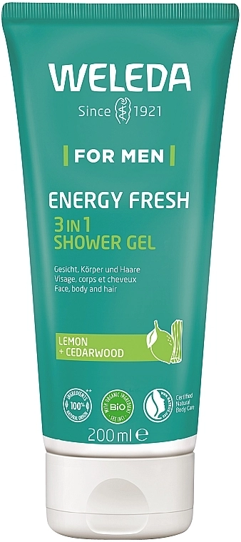 Weleda Чоловічий Енерджи гель для душу 3 в 1 For Men Energy Fresh 3 In 1 Shower Gel - фото N1