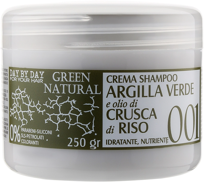 Alan Jey Крем-шампунь с зеленой глиной и маслом рисовых отрубей Green Natural Cream-Shampoo - фото N1