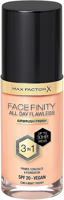 Max Factor Facefinity All Day Flawless 3-in-1 Foundation SPF 20 Тональна основа - фото N1