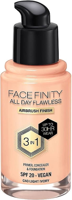 Max Factor Facefinity All Day Flawless 3-in-1 Foundation SPF 20 Тональна основа - фото N2