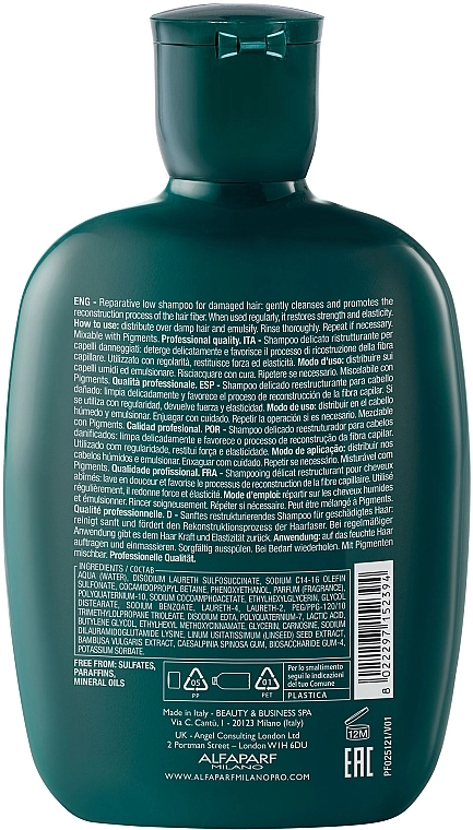 Alfaparf Шампунь для поврежденных волос Milano Semi Di Lino Reconstruction Reparative Low Shampoo - фото N2