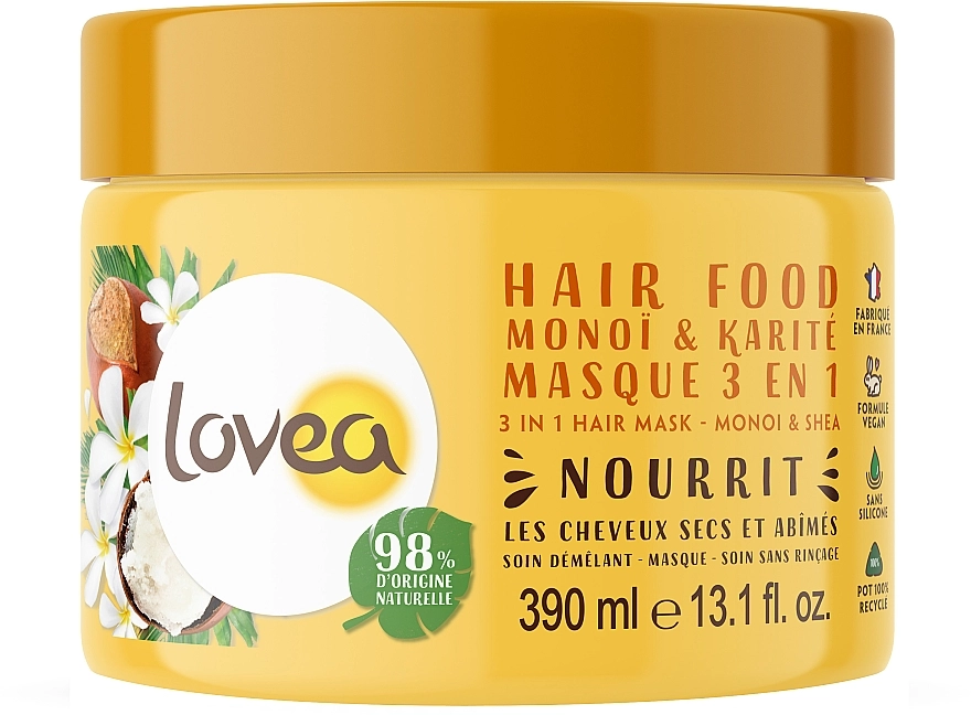 Lovea Маска для волосся 3 в 1 «Моної та масло ши» 3 in 1 Hair Mask "Monoi & Shea" - фото N1