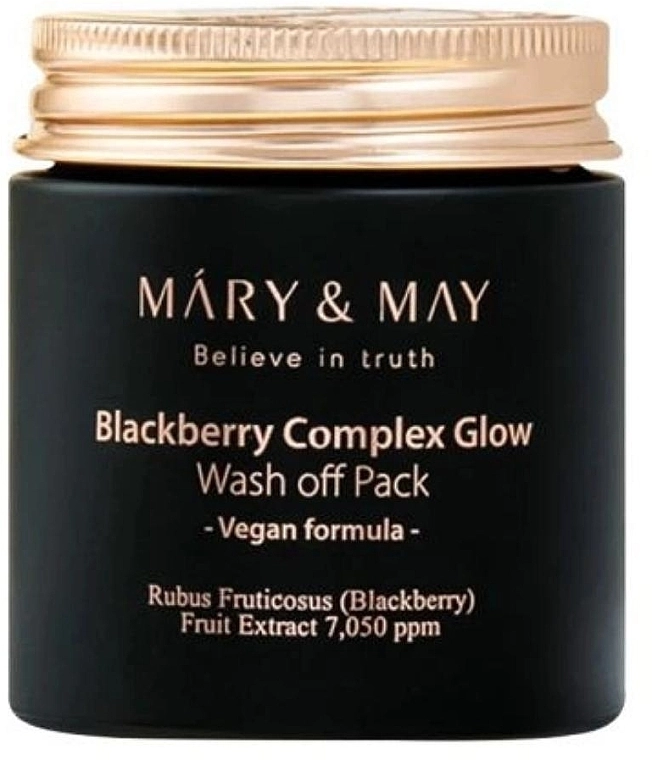 Антиоксидантна глиняна маска для обличчя з ожиною - Mary & May Blackberry Complex Glow Wash Off Pack, 125 г - фото N1