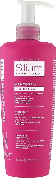 Silium Шампунь для сохранения цвета окрашенных волос с молочным протеином и маслом макадамии Safe Color Shampoo - фото N2