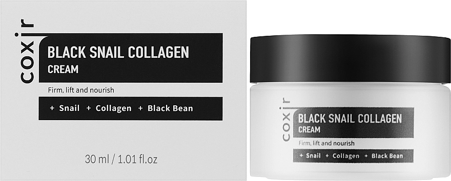 Coxir Антивозрастной питательный крем для лица Black Snail Collagen Cream Anti-Wrinkle And Nourish - фото N2