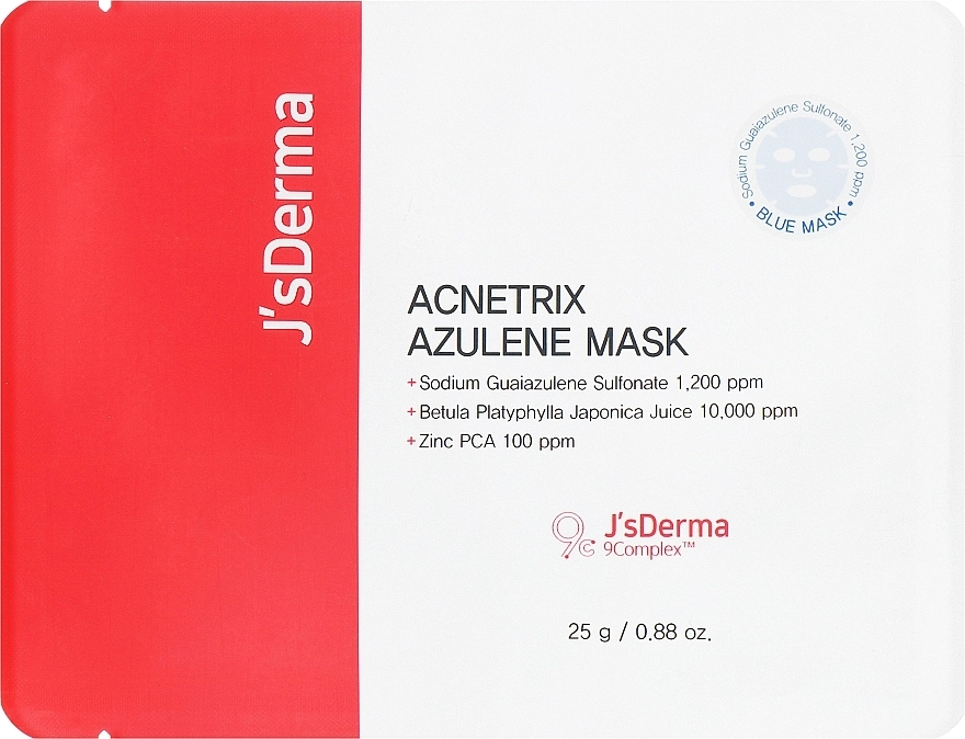 J'sDerma Тканевая маска для лица с азуленом Acnetrix Azulene Mask - фото N1