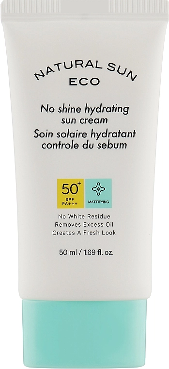 The Face Shop Сонцезахисний крем Natural Sun Eco No Shine Hydrating Sun Cream SPF50 - фото N1