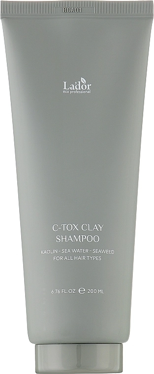 Безсульфатний глибокоочищаючий шампунь для жирної шкіри голови з глиною, мінералами та водоростями - La'dor C-Tox Clay Shampoo, 200 мл - фото N1