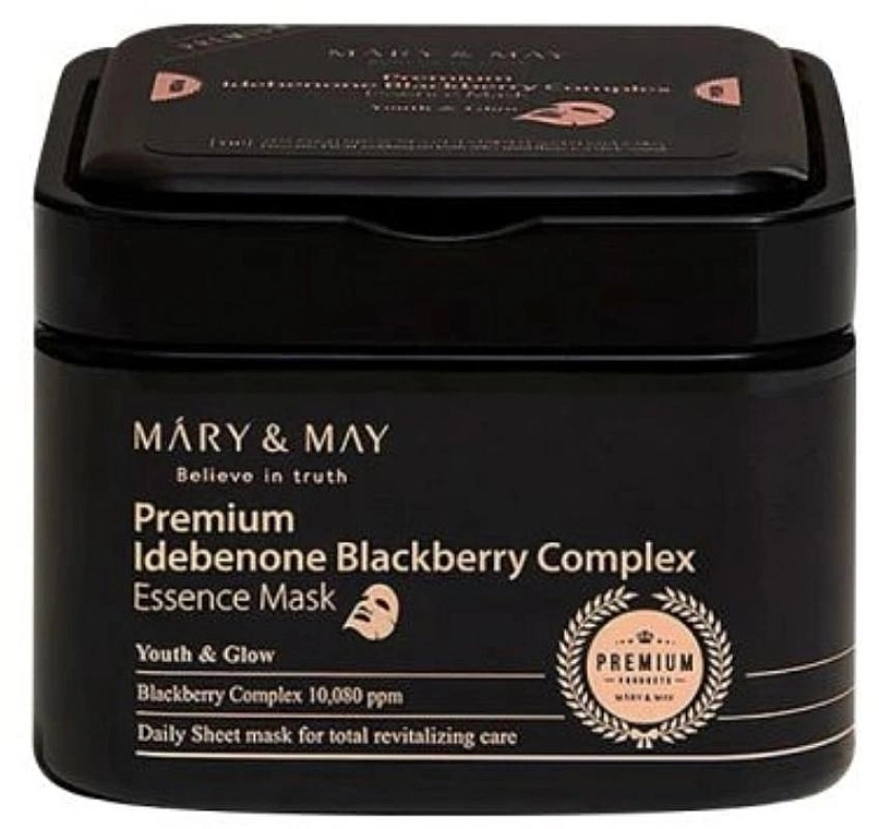 Тканевая маска с идебеноном и ежевичным комплексом - Mary & May Premium Idebenon Blackberry Complex Essence Mask, 20 шт - фото N1