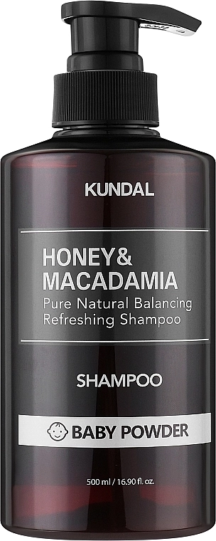 Шампунь для волосся - Kundal Honey & Macadamia Baby Powder Shampoo, 500 мл - фото N1