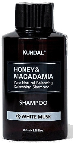 Шампунь для волос "Белый мускус" - Kundal Honey & Macadamia Shampoo White Musk, 100 мл - фото N1