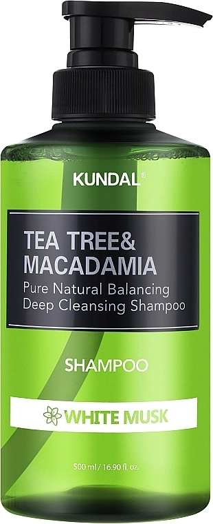 Шампунь "Белый Мускус" - Kundal Tea Tree & Macadamia Deep Cleansing Shampoo White Musk, 500 мл - фото N1