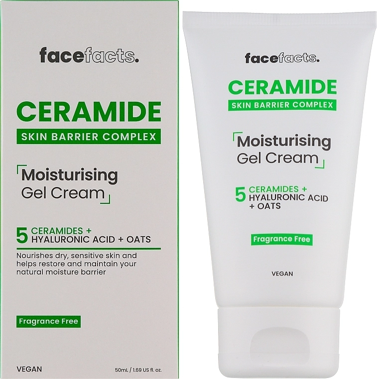 Зволожувальний гель-крем із керамідами - Face Facts Ceramide Moisturising Gel Cream, 50мл - фото N1