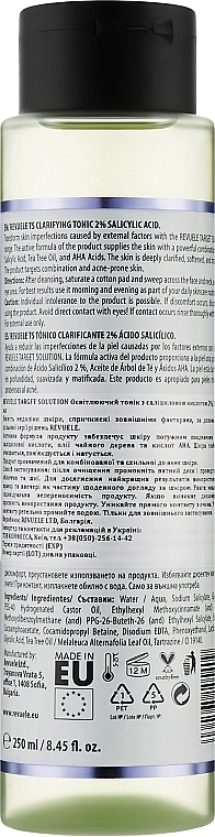 Очищуючий тонік для обличчя із саліциловою кислотою 2% - Revuele Target Solution Clarifying Tonic, 250 мл - фото N2