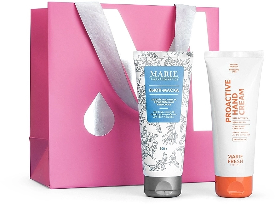 Marie Fresh Cosmetics Подарочный набор Winter Skin Essentials Gift Set Winter Skin Essentials (mask/100ml + h/cr/100ml) - фото N1