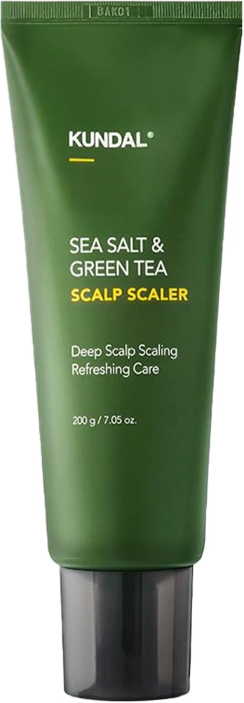 Скраб для шкіри голови - Kundal Sea Salt & Green Tea Scalp Scaler Herb Mint, 200 г - фото N1