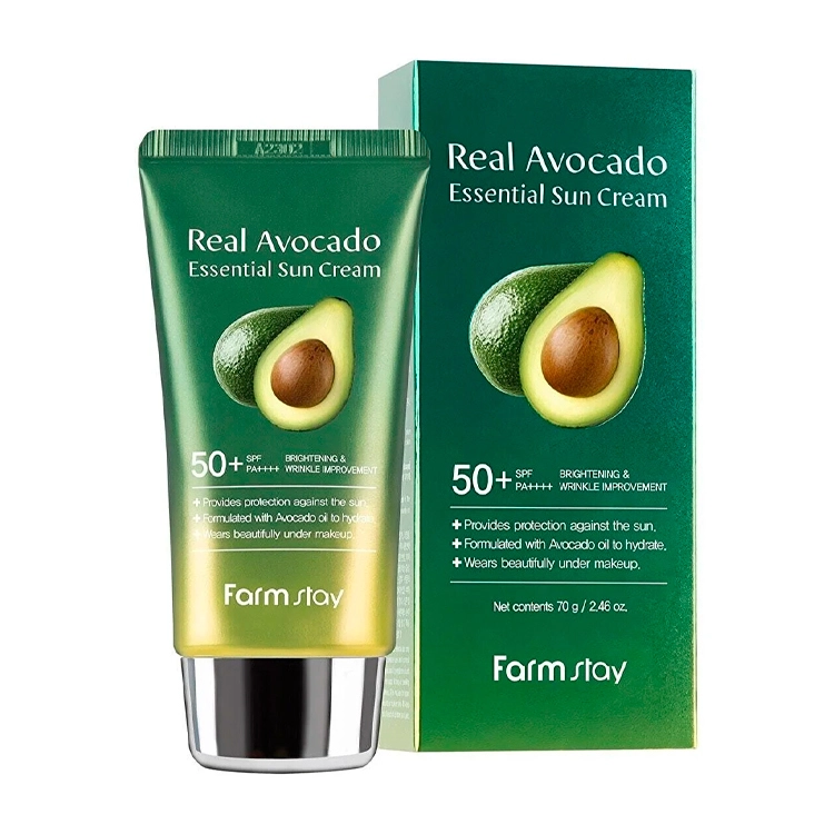 Сонцезахисний крем з авокадо - FarmStay Real Avocado Real Avocado Essential Sun Cream SPF 50+ PA++++, 70 мл - фото N2