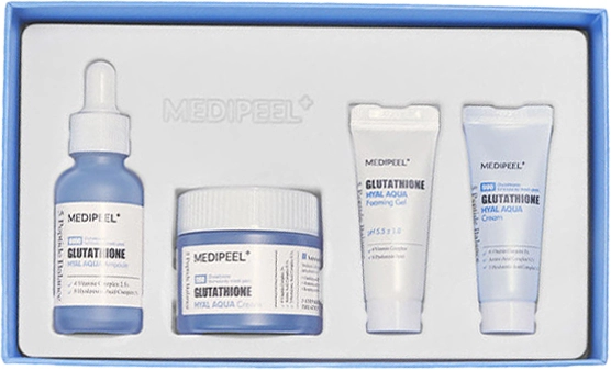 Премиальный набор увлажняющих средств с гиалуроновой кислотой и глутатионом - Medi peel Glutathione Hyal Aqua Multi Care Kit, 4 продукта - фото N2