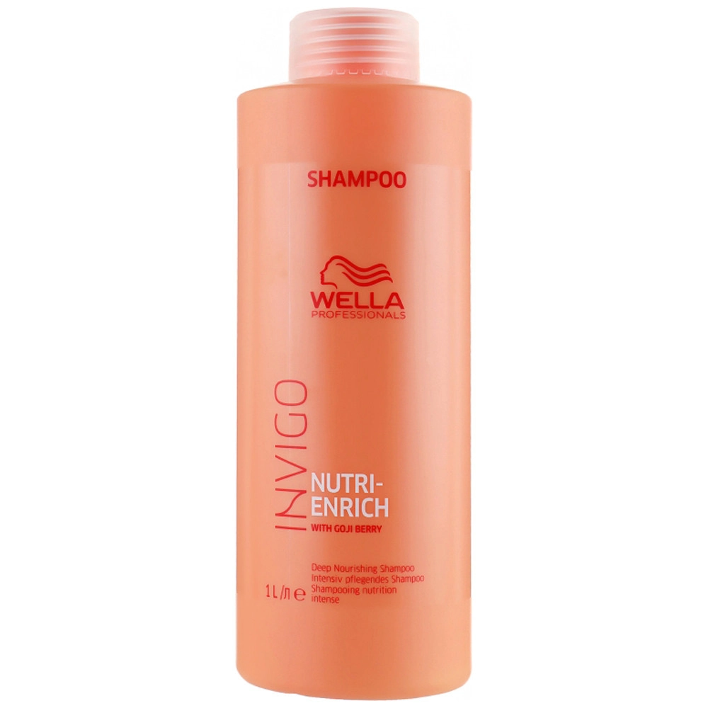 Шампунь с ягодами годжи, питательный - WELLA Invigo Nutri-Enrich Deep Nourishing Shampoo, 1000 мл - фото N1