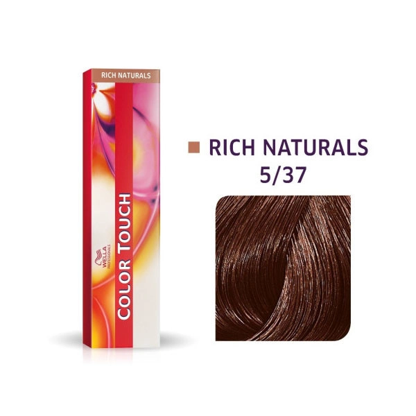 Безаміачна фарба для волосся - WELLA Color Touch Rich Naturals, 5/3 - Золотистый светло-коричневый - фото N1