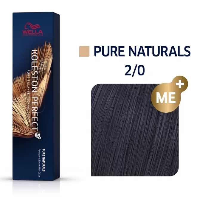 Фарба для волосся - WELLA Koleston Perfect ME+ Pure Naturals, 2/0 - чорний натуральний - фото N1