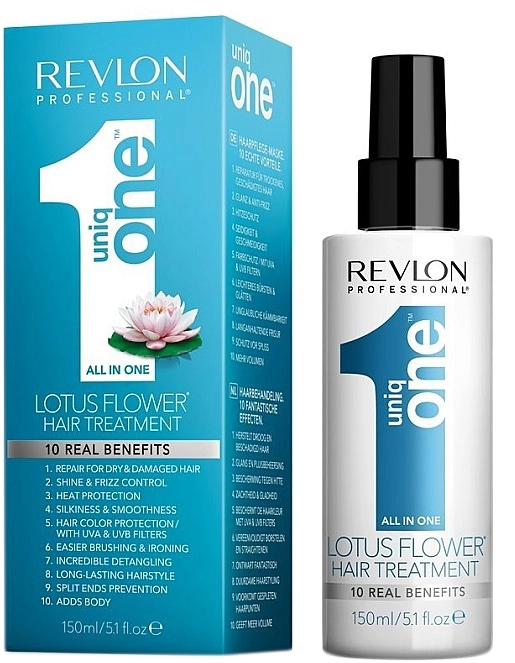 Несмываемая спрей-маска для волос с ароматом цветка лотоса - Revlon Uniq One Lotus Flower Hair Treatment, 150 мл - фото N1