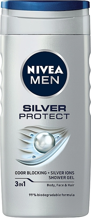 Гель для душу Срібний захист, з іонами срібла та антибактеріальним ефектом - Nivea Men Nivea Men - фото N1
